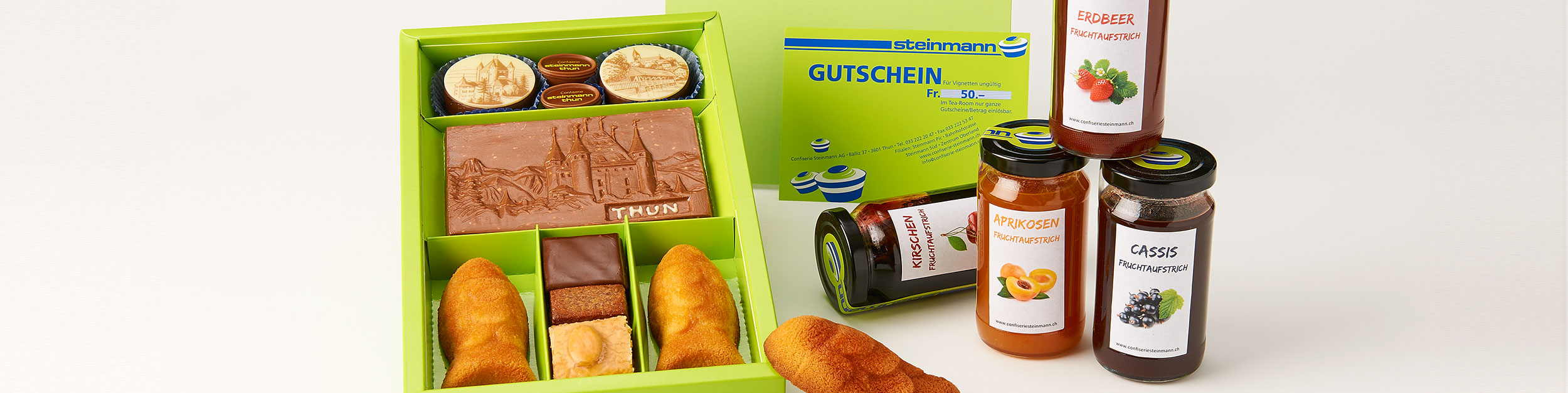 Spezialitäten und Gutscheine von der Confiserie Steinmann